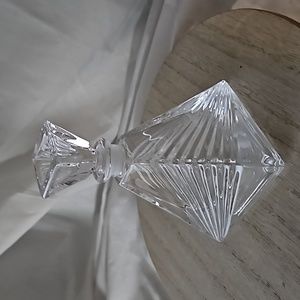 RCR Royal Crystal Rock Pyramid Shaped Art Deco Perfume Bottle Italy 1990